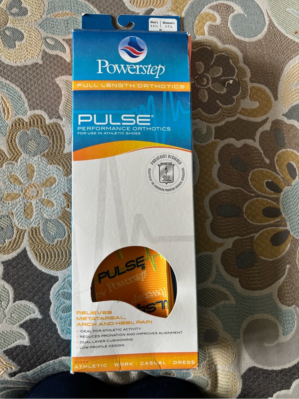 Powerstep Pulse Performance Orthotics - Orange Insoles
